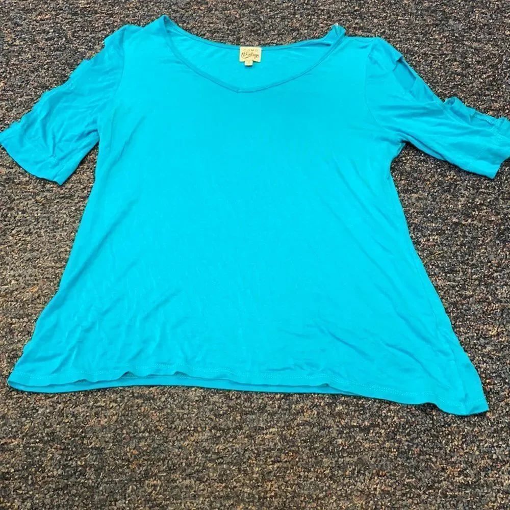 Teal Cut Out Sleeve Top sz. M